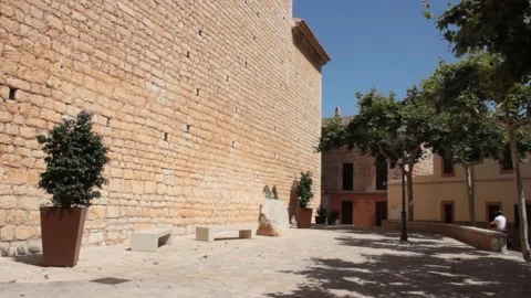 Square with sculpture Stock Footage 134605932