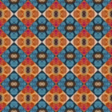 Square seamless abstract pattern texture. Woven pattern of rhombuses and tr.. Stock Photos