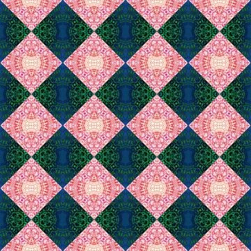 Square seamless abstract pattern texture. Woven pattern of rhombuses and tr.. Stock Photos