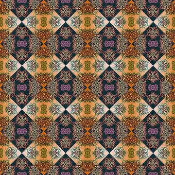 Square seamless abstract pattern texture. Woven pattern of rhombuses and tr.. Stock Photos