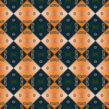 Square seamless abstract pattern texture. Woven pattern of rhombuses and tr.. 写真素材
