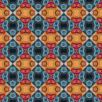 Square seamless abstract pattern texture. Woven pattern of rhombuses and tr.. Stock Photos