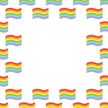 Square seamless pattern border vector illustration. Frame with simple hearts and Illustrazione stock