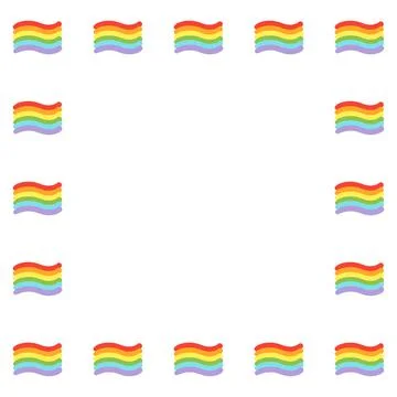 Square seamless pattern border vector illustration. Frame with simple hearts and Illustrazione stock