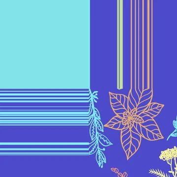 Square Seamless Pattern Floral Corner Stock Illustration