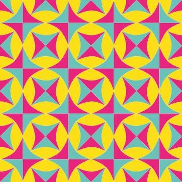 Square seamless pattern. Geometric background. bright pattern with blue, pink Stock Illustration