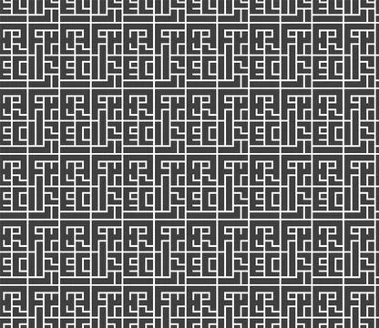 Square seamless pattern with Kufic style free typography using structured b.. Stock Illustration