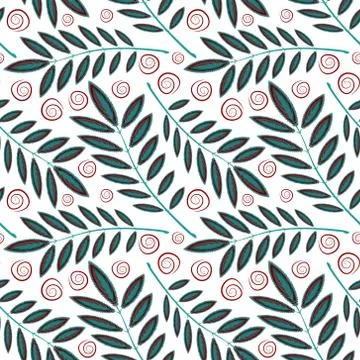 Square, seamless pattern, leaf pattern. Background for site or blog, textiles Stock Illustration