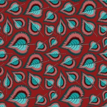 Square, seamless pattern, leaf pattern. Background for site or blog, textiles Stock Illustration