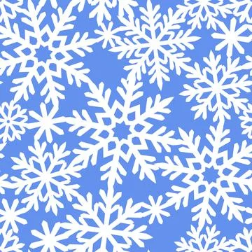 Square seamless pattern with snowflakes.  Stock Illustration
