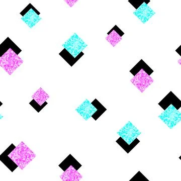 Square seamless pattern. Turquoise and pink glitter. Stock Illustration