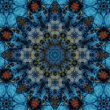 Square seamless patterns. Kaleidoscope pattern is symmetrical Stock Illustration