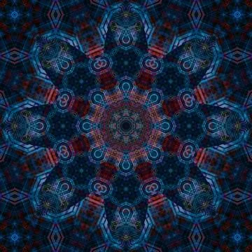 Square seamless patterns. Kaleidoscope pattern is symmetrical Stock Illustration