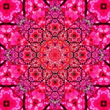 Square seamless patterns. Kaleidoscope pattern is symmetrical Illustrazione stock