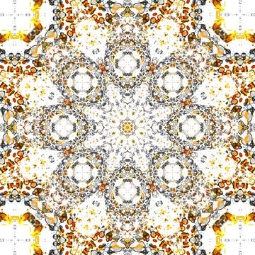 Square seamless patterns. Kaleidoscope pattern is symmetrical Illustrazione stock