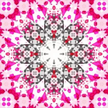 Square seamless patterns. Kaleidoscope pattern is symmetrical Illustrazione stock
