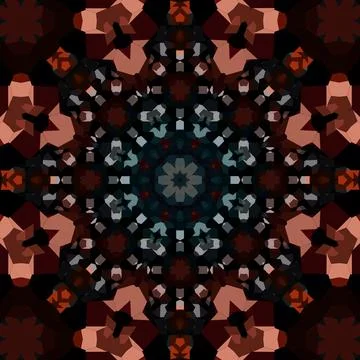 Square seamless patterns. Kaleidoscope pattern is symmetrical Stock Illustration