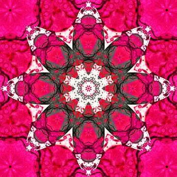 Square seamless patterns. Kaleidoscope pattern is symmetrical Illustrazione stock