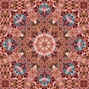 Square seamless patterns. Kaleidoscope pattern is symmetrical Stock Illustration