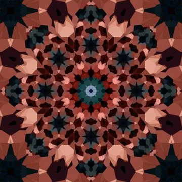 Square seamless patterns. Kaleidoscope pattern is symmetrical Stock Illustration