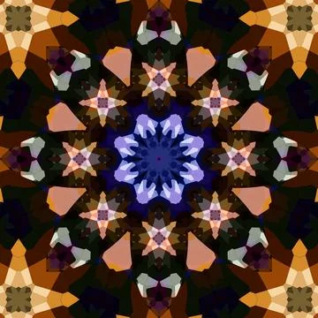 Square seamless patterns. Kaleidoscope pattern is symmetrical 스톡 일러스트