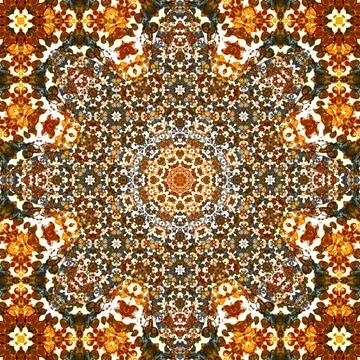 Square seamless patterns. Kaleidoscope pattern is symmetrical 스톡 일러스트