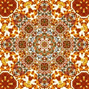 Square seamless patterns. Kaleidoscope pattern is symmetrical Stock Illustration