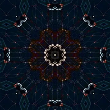 Square seamless patterns. Kaleidoscope pattern is symmetrical Illustrazione stock