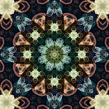 Square seamless patterns. Kaleidoscope pattern is symmetrical Stock Illustration