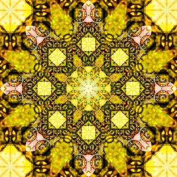 Square seamless patterns. Kaleidoscope pattern is symmetrical Illustrazione stock