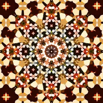 Square seamless patterns. Kaleidoscope pattern is symmetrical Stock Illustration