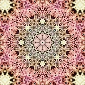 Square seamless patterns. Kaleidoscope pattern is symmetrical 스톡 일러스트