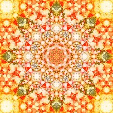 Square seamless patterns. Kaleidoscope pattern is symmetrical Illustrazione stock