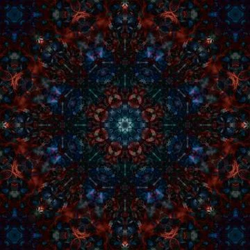 Square seamless patterns. Kaleidoscope pattern is symmetrical Illustrazione stock