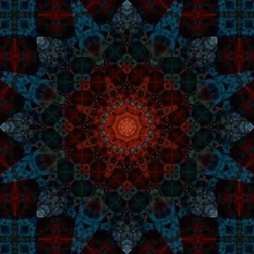 Square seamless patterns. Kaleidoscope pattern is symmetrical Illustrazione stock