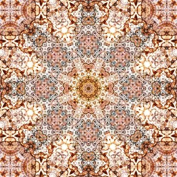 Square seamless patterns. Kaleidoscope pattern is symmetrical Stock Illustration