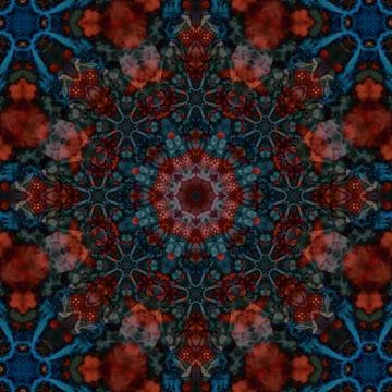 Square seamless patterns. Kaleidoscope pattern is symmetrical Illustrazione stock