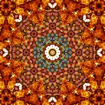 Square seamless patterns. Kaleidoscope pattern is symmetrical Stock Illustration