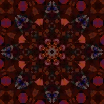 Square seamless patterns. Kaleidoscope pattern is symmetrical Stock Illustration