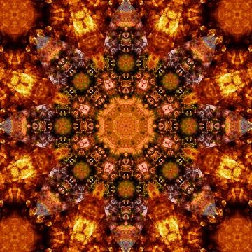 Square seamless patterns. Kaleidoscope pattern is symmetrical Stock Illustration