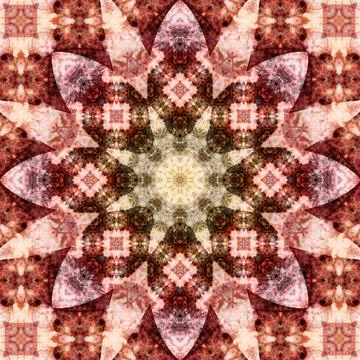 Square seamless patterns. Kaleidoscope pattern is symmetrical Stock Illustration