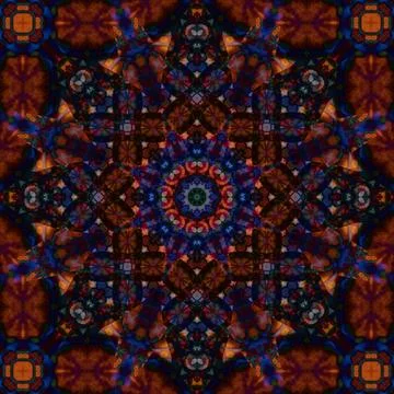 Square seamless patterns. Kaleidoscope pattern is symmetrical Stock Illustration