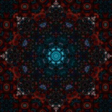 Square seamless patterns. Kaleidoscope pattern is symmetrical Illustrazione stock