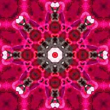 Square seamless patterns. Kaleidoscope pattern is symmetrical Stock Illustration