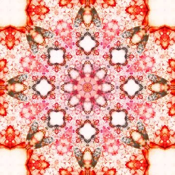 Square seamless patterns. Kaleidoscope pattern is symmetrical Illustrazione stock