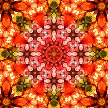 Square seamless patterns. Kaleidoscope pattern is symmetrical 스톡 일러스트