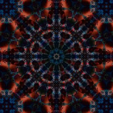 Square seamless patterns. Kaleidoscope pattern is symmetrical Illustrazione stock