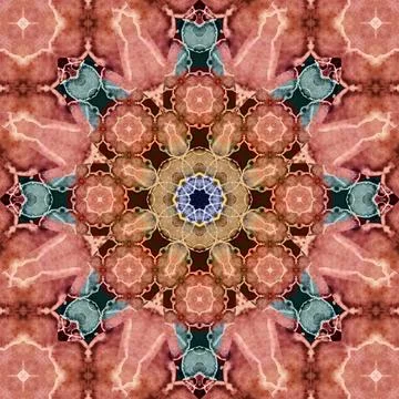 Square seamless patterns. Kaleidoscope pattern is symmetrical Foto stock
