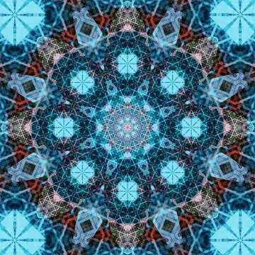 Square seamless patterns. Kaleidoscope pattern is symmetrical Foto stock