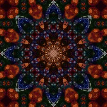 Square seamless patterns. Kaleidoscope pattern is symmetrical Foto stock